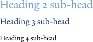 Yale typeface headings 2-4 subhead examples