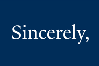 The word "sincerely," as in an email signature
