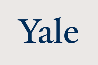 the Yale logo in dark blue on a light gray background